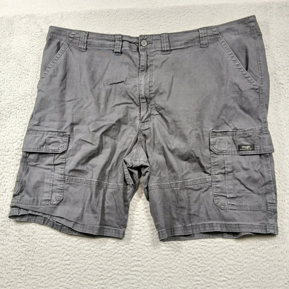 Wrangler Cargo Shorts Men's 48 Gray‎ Stretch Utility Casual
